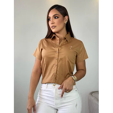 Blusa Manga Corta Popelina Tallas S-M-L-XL 8