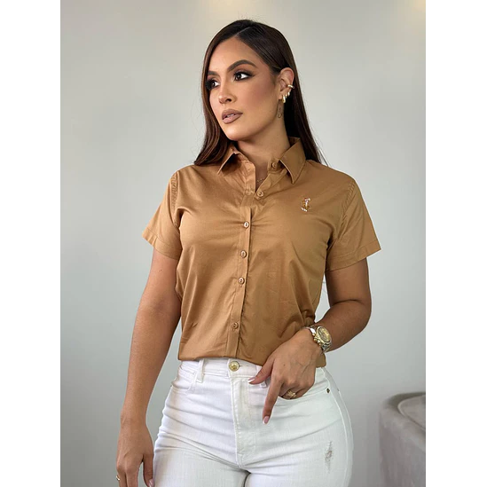 Blusa Manga Corta Popelina Tallas S-M-L-XL 8