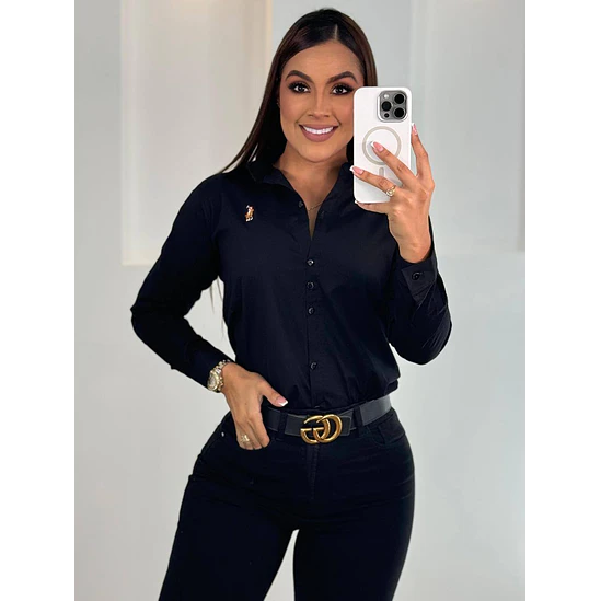 Blusa Manga Larga Popelina Tallas S-M-L-XL 4