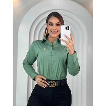 Blusa Manga Larga Popelina Tallas S-M-L-XL 5