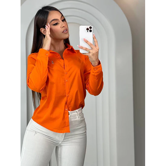 Blusa Manga Larga Popelina Tallas S-M-L-XL 12
