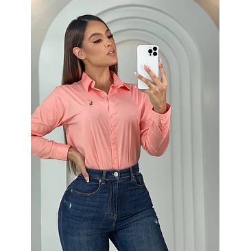 Blusa Manga Larga Popelina Tallas S-M-L-XL 11