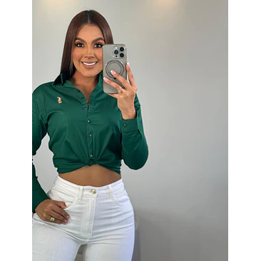 Blusa Manga Larga Popelina Tallas S-M-L-XL 14