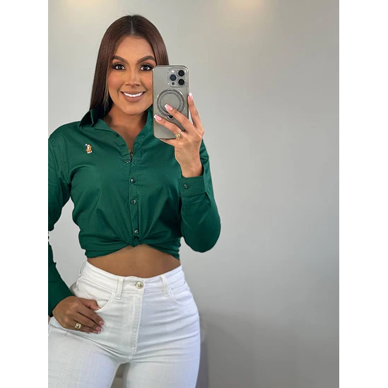 Blusa Manga Larga Popelina Tallas S-M-L-XL 14