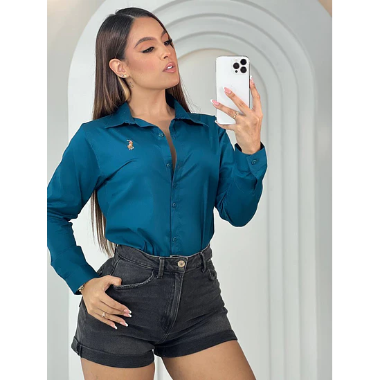 Blusa Manga Larga Popelina Tallas S-M-L-XL 6