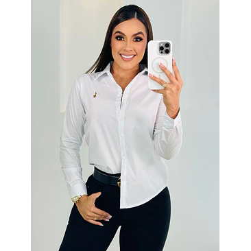 Blusa Manga Larga Popelina Tallas S-M-L-XL 2