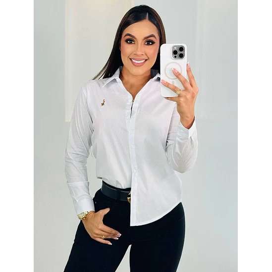 Blusa Manga Larga Popelina Tallas S-M-L-XL 2