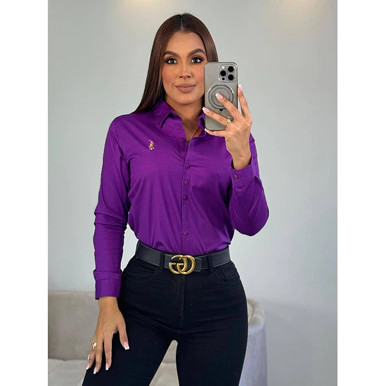 Blusa Manga Larga Popelina Tallas S-M-L-XL 23