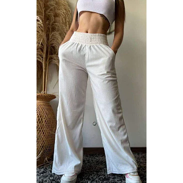 Pantalón Ancho Imitación Pana  3