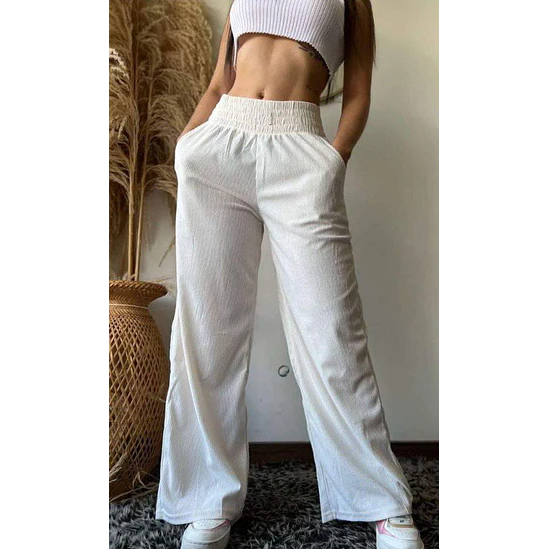 Pantalón Ancho Imitación Pana  3