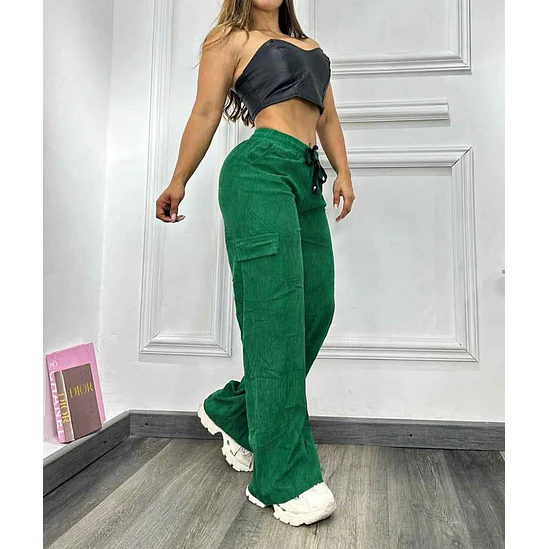 Pantalón Cargó Imitación Pana  6