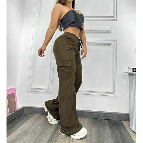 Pantalón Cargó Imitación Pana  2