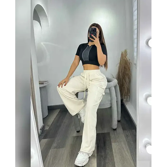 Pantalón Cargó Imitación Pana  1