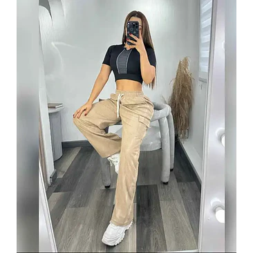 Pantalón Cargó Imitación Pana  7