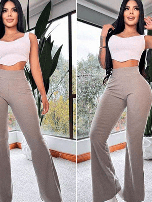 Pantalón Bota Campana Rib Acanalado 