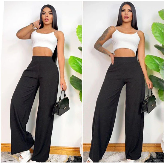 Pantalón Ancho Rib Acanalado  1