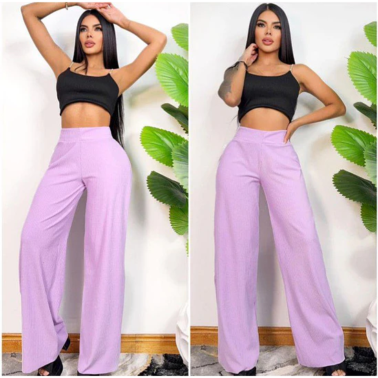 Pantalón Ancho Rib Acanalado  8