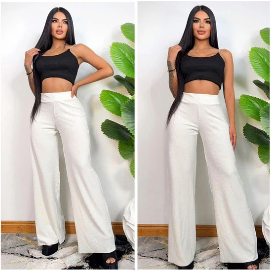 Pantalón Ancho Rib Acanalado  5