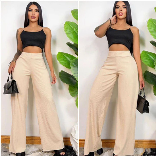 Pantalón Ancho Rib Acanalado  2