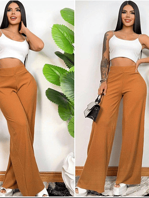 Pantalón Ancho Rib Acanalado 