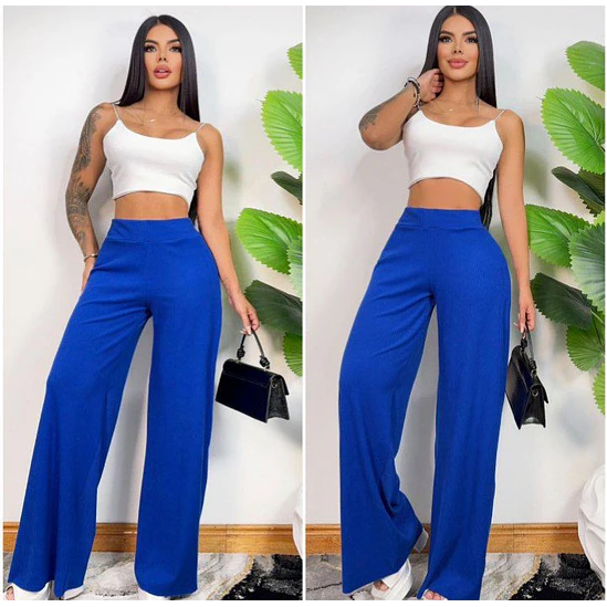 Pantalón Ancho Rib Acanalado  7