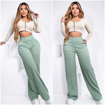 Pantalón Ancho Pana Licrada  1