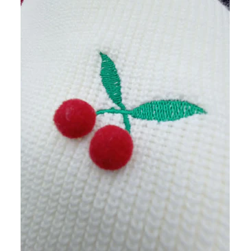 Cardigan Corto Abierto Tejido Cerezas  2