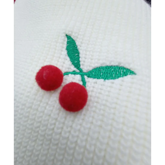 Cardigan Corto Abierto Tejido Cerezas  2