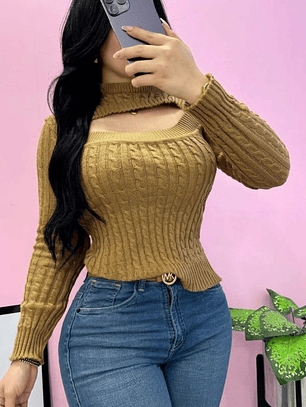 Suéter Tejido Abertura O