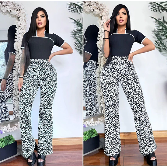 Pantalón Bota Campana Estampado Animal Print SM 1