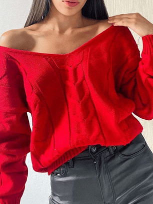 Suéter Tejido Doble V 