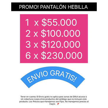 Promo Pantalón Hebilla x3  3