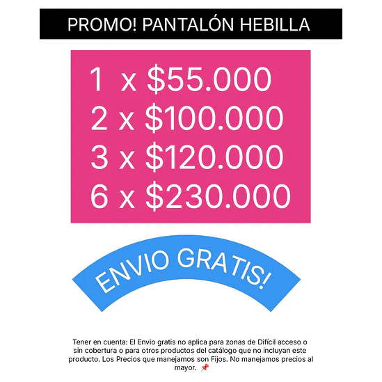 Promo Pantalón Hebilla x3  3