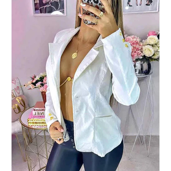 Blazer Abierto Botón Tallas S-M-L-XL 2