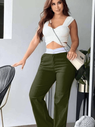 Pantalón Pretina Verde Militar 8/10