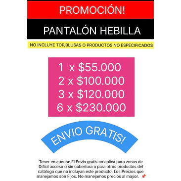 Promo Pantalón Hebilla x6 2