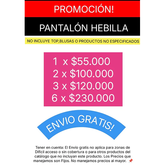 Promo Pantalón Hebilla x6 2