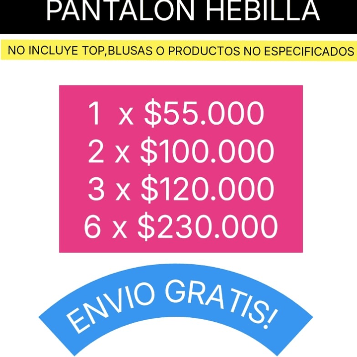 Promo Pantalón Hebilla x6 2