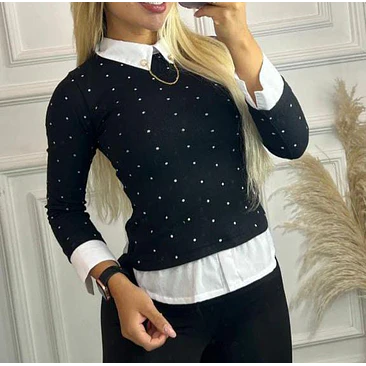 Suéter Camisero Puntos Talla Única  2