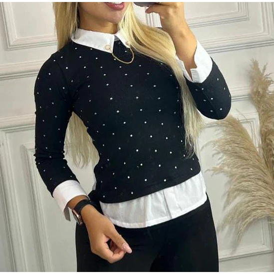 Suéter Camisero Puntos Talla Única  2