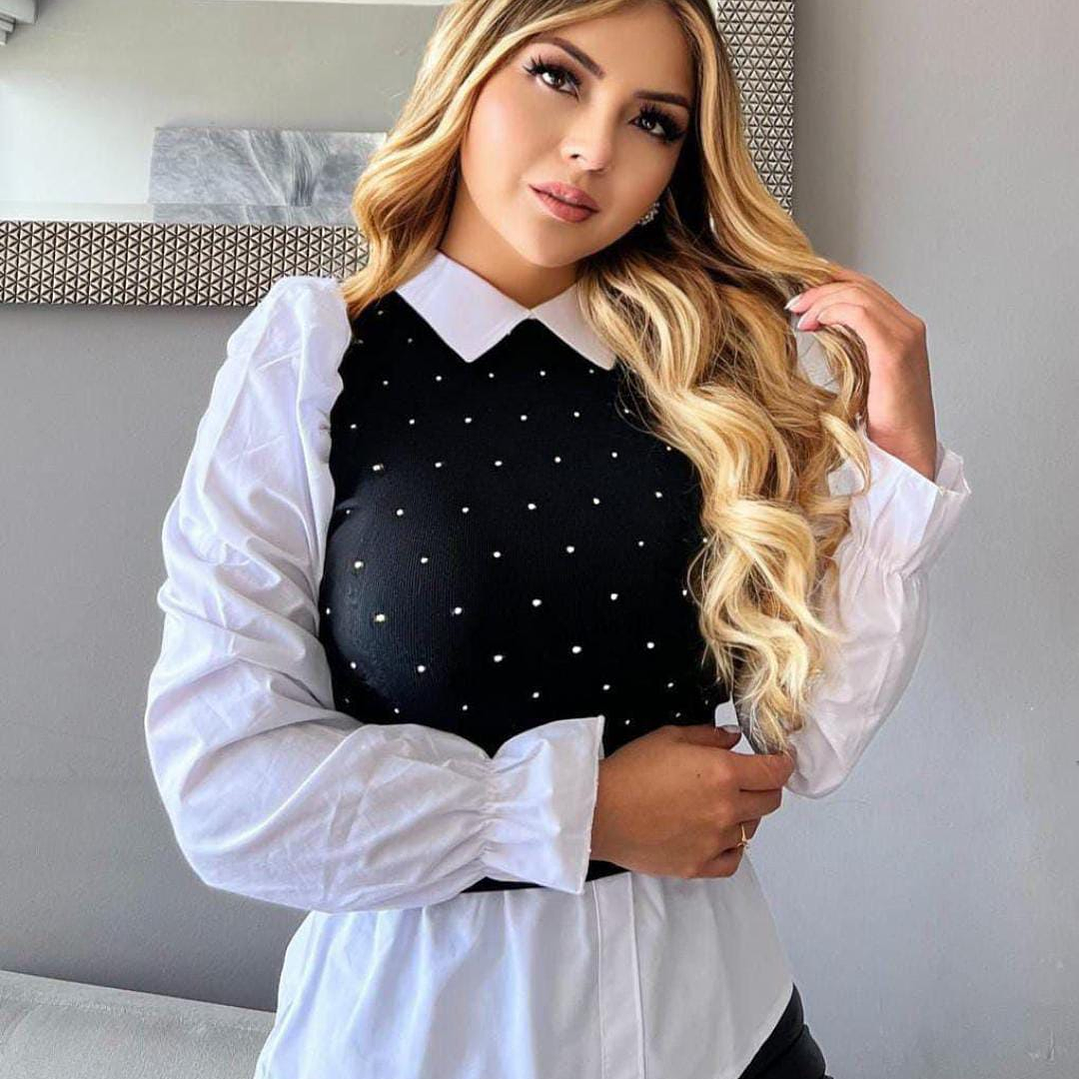 Camisero Tejido Bolero Negro  1