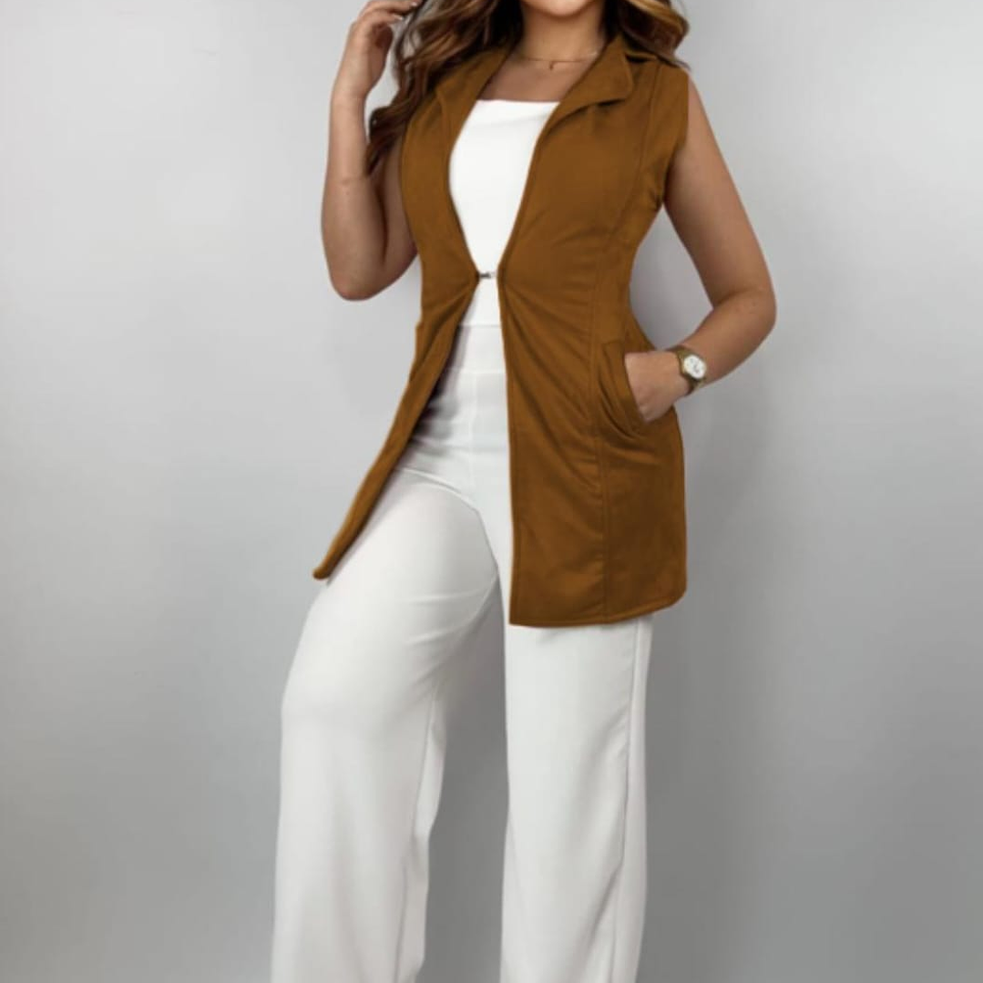 Chaleco Largo Gamuza  4