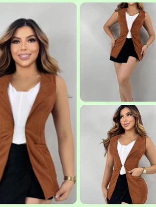 Chaleco Corto Gamuza 