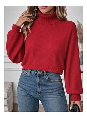 Suéter Oversize Manga Larga Cuello tortuga 