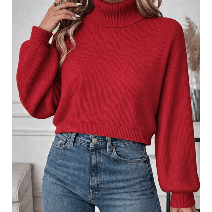 Suéter Oversize Manga Larga Cuello tortuga  1