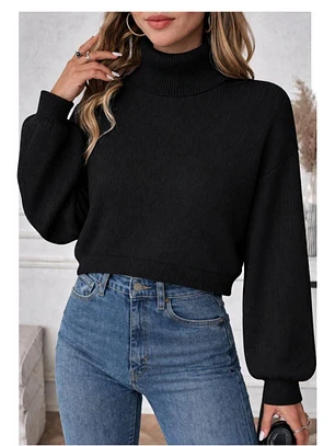 Suéter Oversize Manga Larga Cuello tortuga 