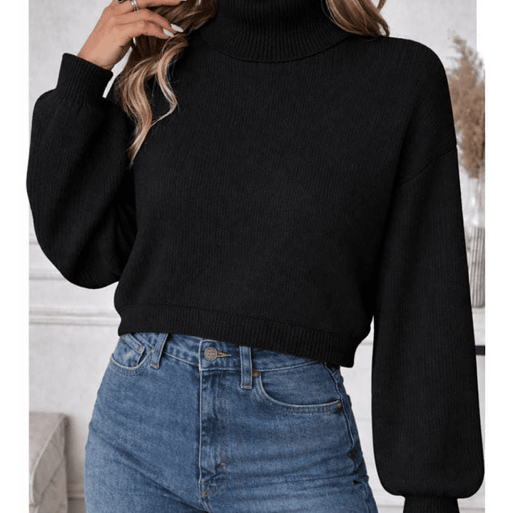 Suéter Oversize Manga Larga Cuello tortuga  2