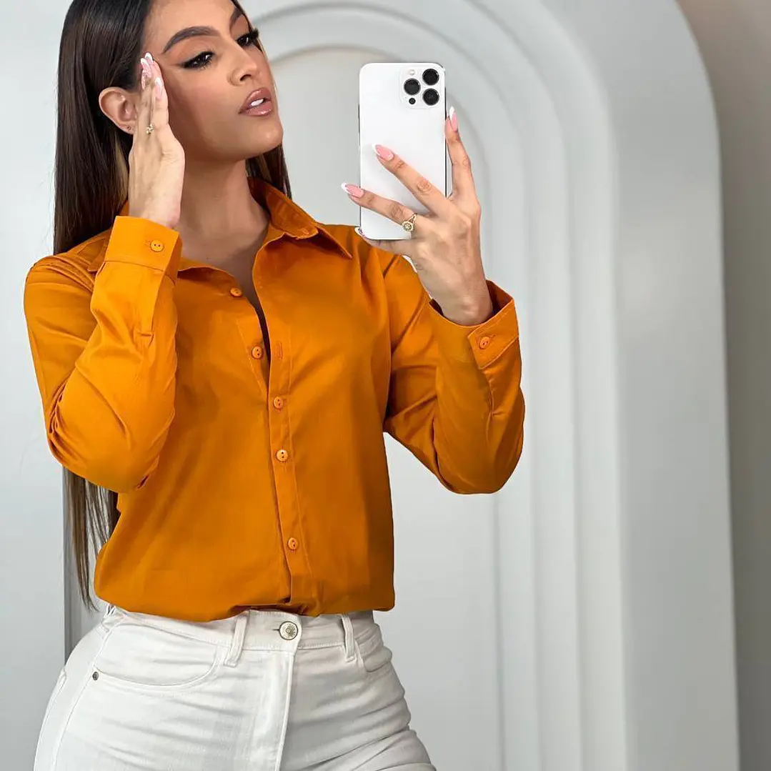 Blusa Camisera Manga Larga Popelina  33