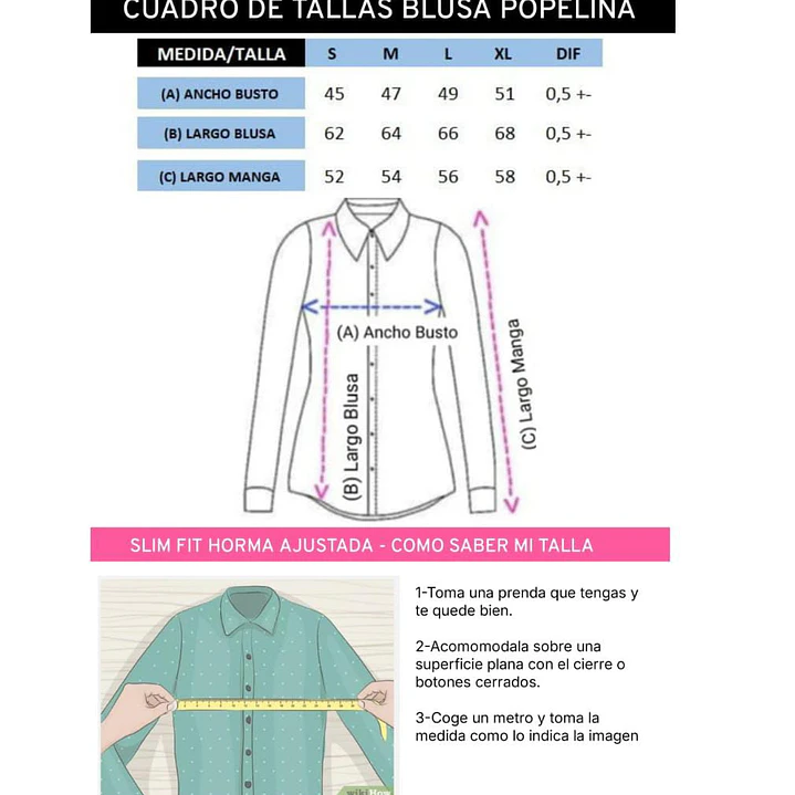 Blusa Camisera Manga Larga Popelina  34