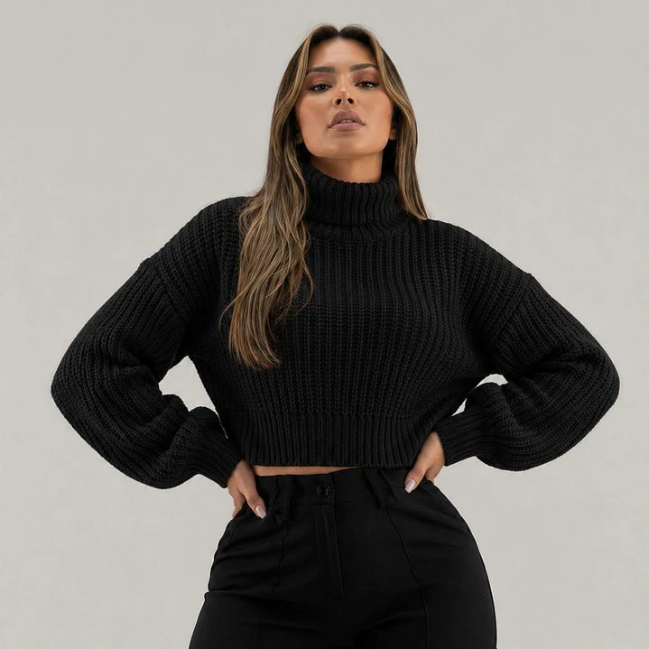 Suéter Oversize Manga Larga Cuello tortuga  2